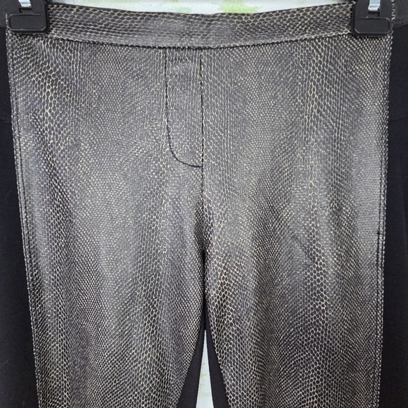 BCBGMaxazria Black and Gold Contrast Snakeprint Leggings - Picture 3 of 10